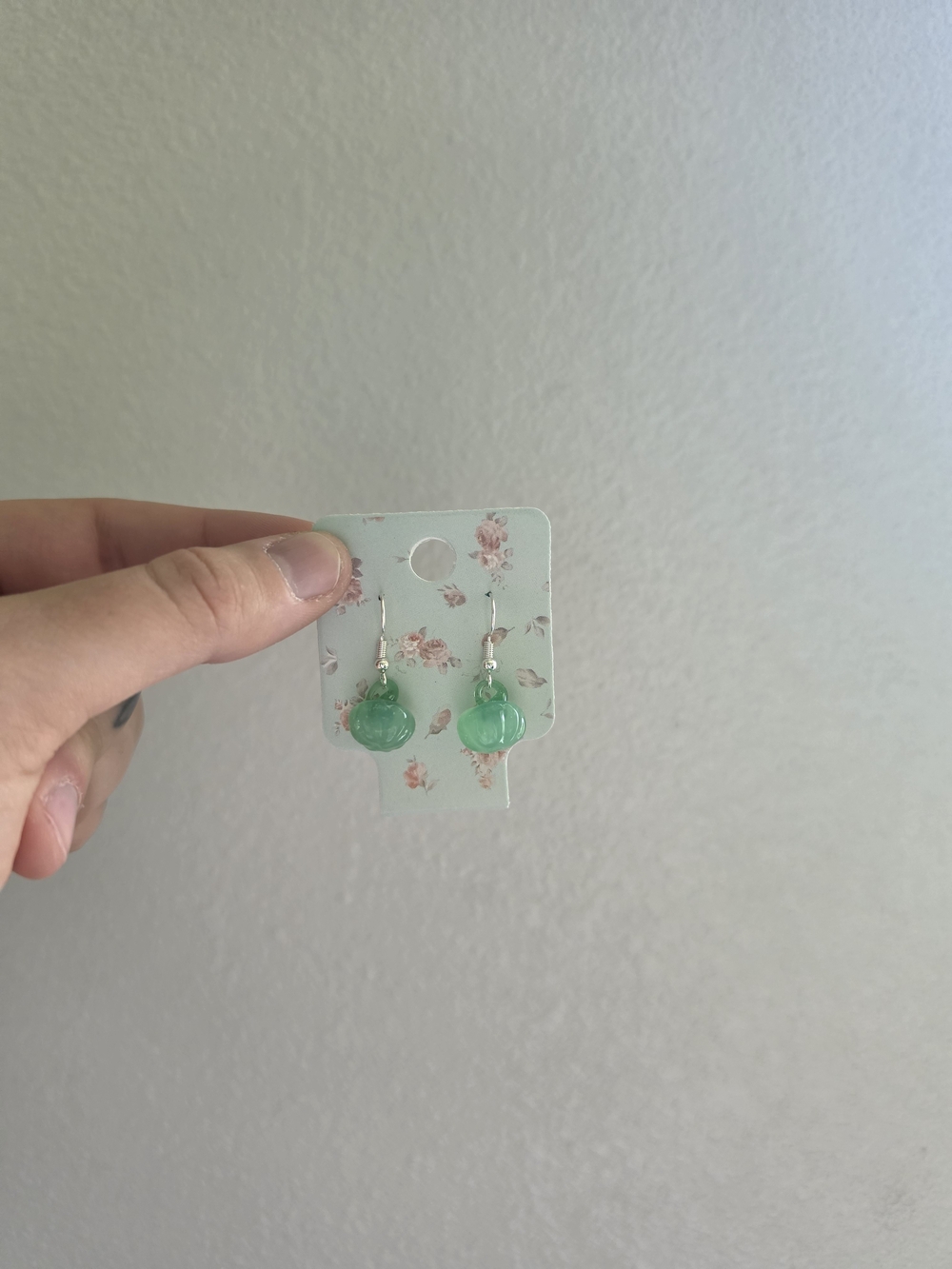 Green Glass Drop Earrings - Women's Jewelry